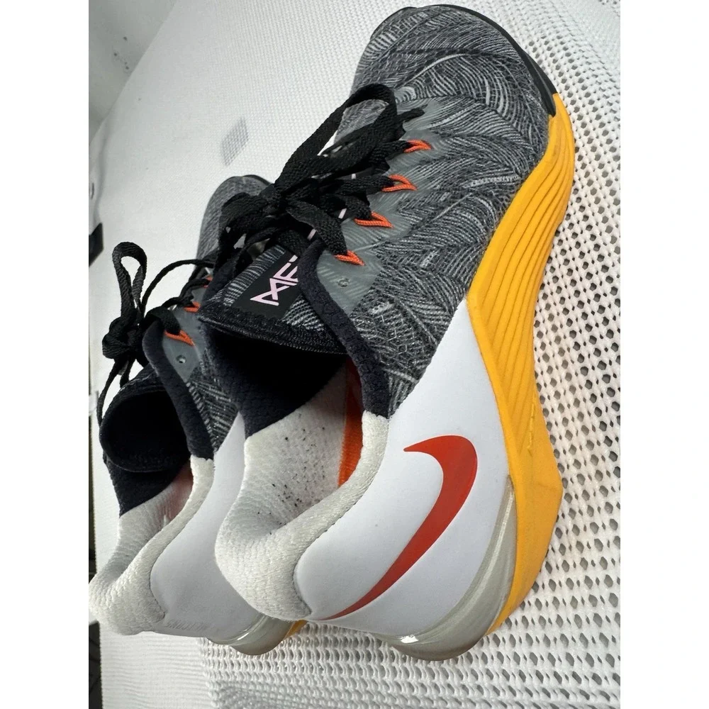 Nike Metcon 6 AMP Womens 7 Training CrossFit Shoes Gray Orange AO2982-081